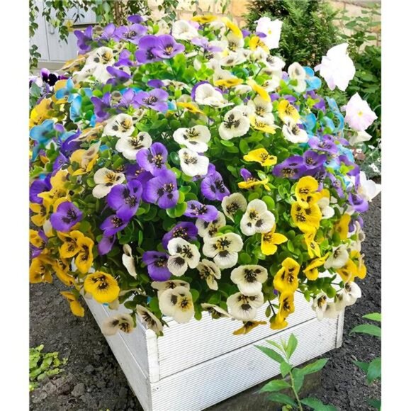 Artificial Outdoor Flowers UV Resistant Fake Plants Porch Garden Patio Decor - Picture 4 of 8